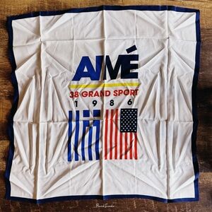 Aime Leon Dore White and Blue Scarf